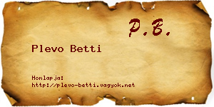 Plevo Betti névjegykártya